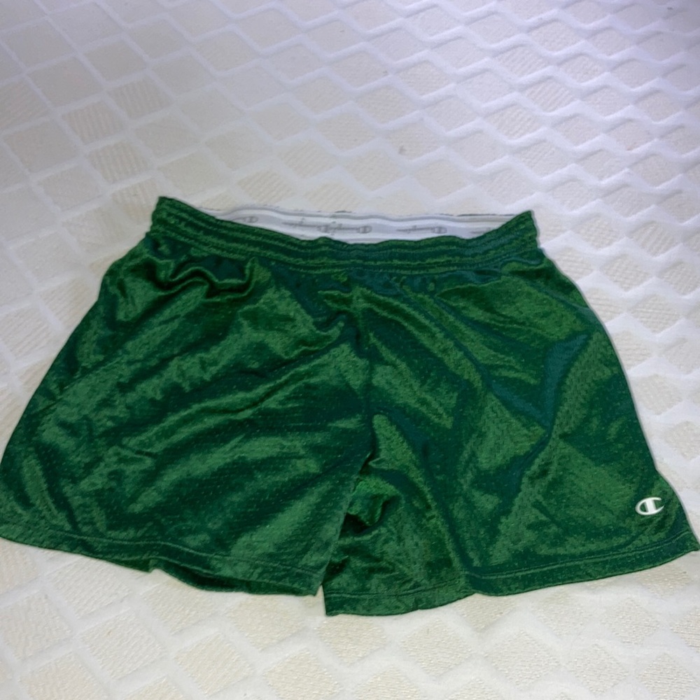 Champion, small, green, athletic shorts